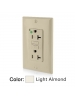 Leviton GFTR2-HGT - 20A - 125 V - NEMA 5-20R - SmartlockPro Slim Self-Test GFCI Receptacle - Extra-Heavy Duty Hospital Grade - Tamper-Resistant - 20 Amp Feed-Through - Light Almond